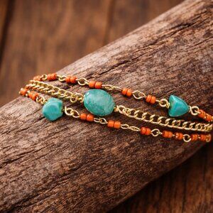 2 for $12 -Fun, beautiful beaded multi-strand chain bracelet!